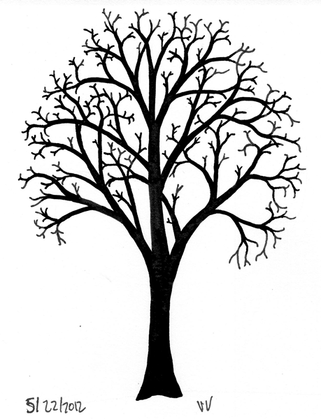 thick tree branch drawing