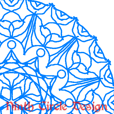 square image, white background, blue lines make a geometric design with radial symmetry centered in lower left