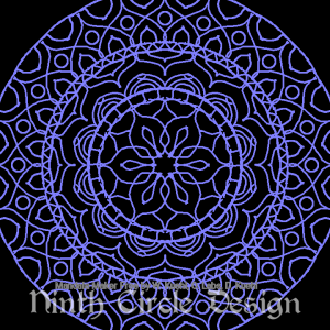 square image, black background, purple radially symmetric mandala design